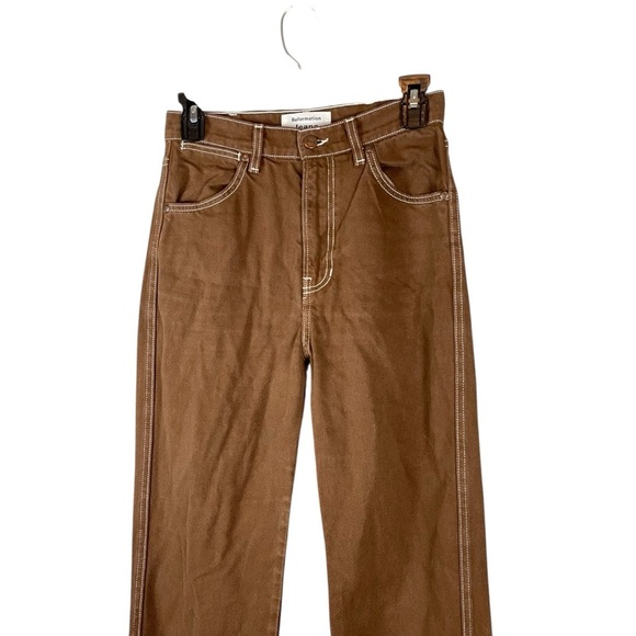 Reformation Jeans Chocolate Brown Cowboy High Rise Straight Jeans Size 25 - Picture 3 of 12